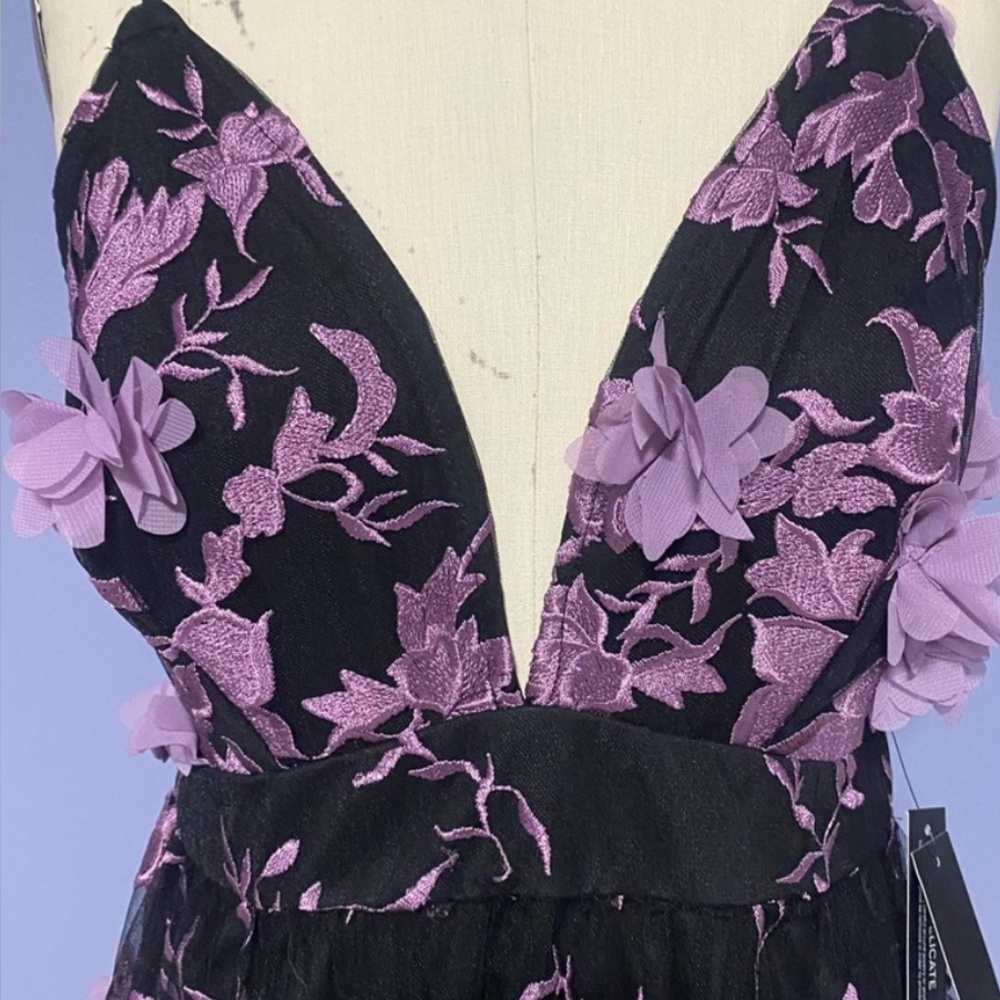 VENUS Black and Purple Floral Maxi Dress - Picture 2 of 10